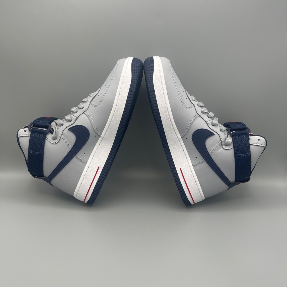 Nike Air Force 1 Hi QS Shoes "Patriots" Wolf Gray Navy / Size 7. - Picture 11 of 14